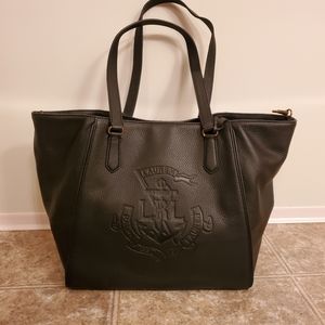 Ralph Lauren Black Leather Huntley tote bag
